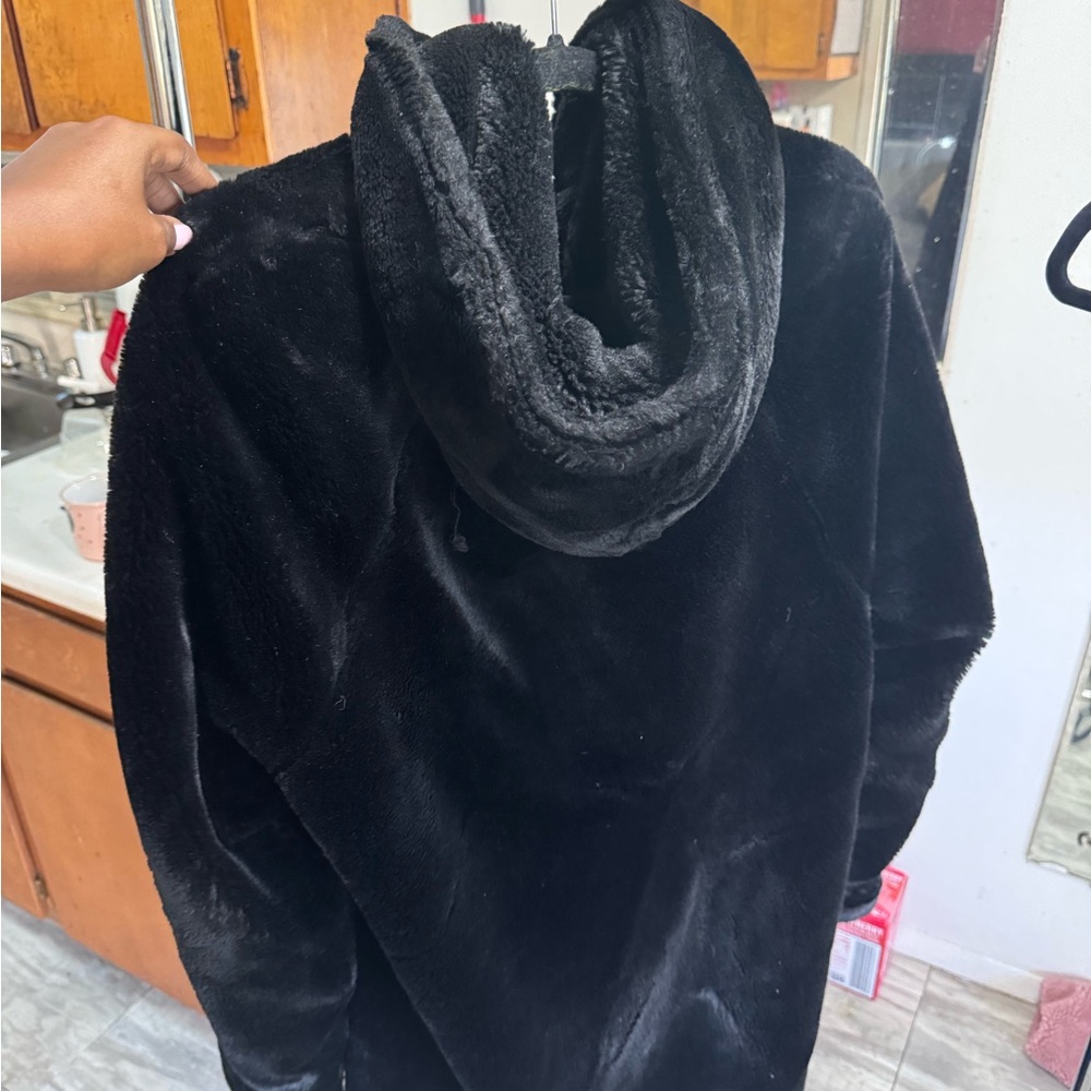 Thrifted Fur Coat with Hood